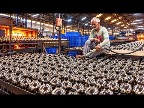 Amazing Flash Water Bottle Manufacturing Process Using Waste Glass | Complete Factory Process