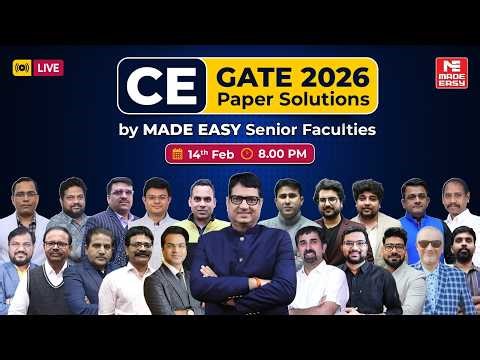 GATE 2026 2nd Shift Civil Engineering Paper Solutions | Full Analysis by MADE EASY Senior Faculties