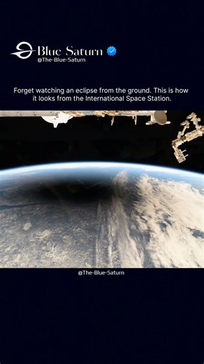 This is what a total solar eclipse looks like from the International Space Station.