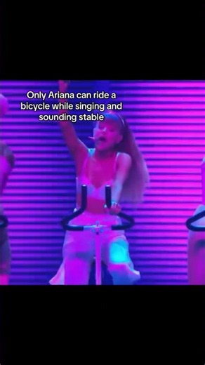 The way Ariana Grande can ride a bicycle while singing and still sound so stable and hit notes😩💕