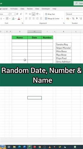 Random Date,Number & Name in Excel #excel #exceltips #exceltricks #spreadsheetmagic