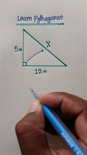 How the Pythagorean theorem works for unknown length 🤔 #maths #pythagorean #mathisfun
