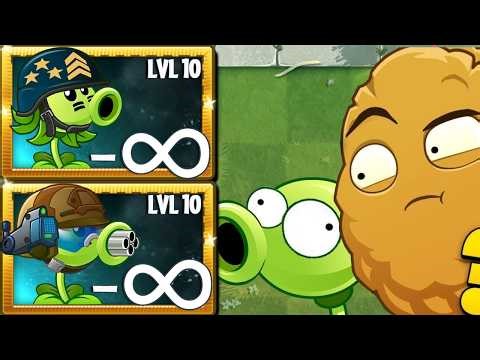 PvZ 2 POWER UP Infinite ! 5 Plant Vs Zombie Level 15 - All Plants Vs Poncho Zombie