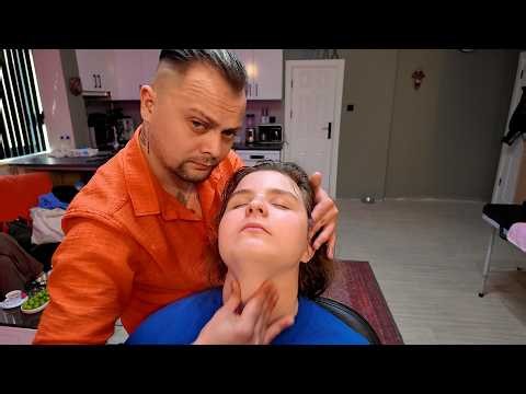 ASMR | Soft Asmr Massage For Female Customer | Head massage + Back massage
