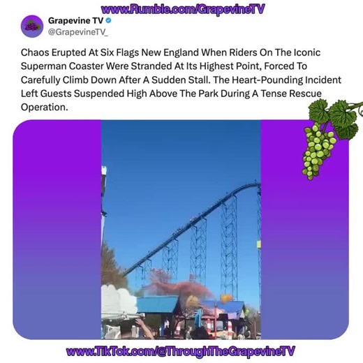 Chaos unfolded at sfnewengland when riders aboard the iconic Superman roller coaster were suddenly stranded at its highest peak, forced to carefully climb down the towering structure after an unexpected mechanical stall. Suspended high above the park, guests faced a tense and nerve-racking evacuation as emergency crews moved swiftly to ensure their safety. Witnesses described a surreal scene as riders, secured by harnesses, descended step by step along the track under close supervision. The dram