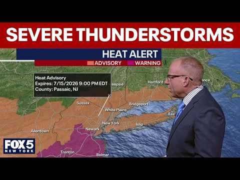 Severe thunderstorm warning, air quality alert for NYC