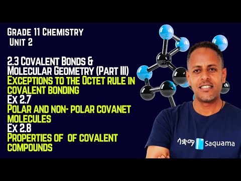 Grade 11 Chemistry: 2.3 Covalent Bonds and Molecular Geometry - Part 3- Exercise 2.7 & Exercise 2.8