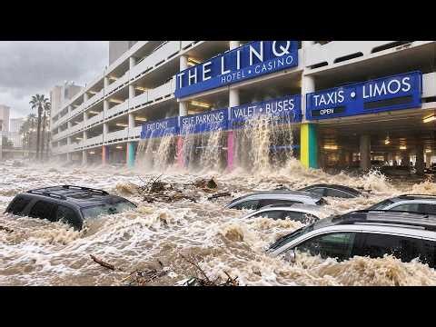 Massive Flood CHAOS in Las Vegas, USA! Flash Floods Turn Streets Into Raging Rivers