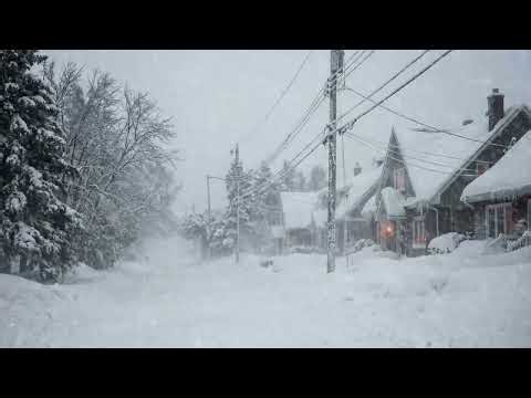 The Village Slowly Faded Into the Snowstorm | Winter Blizzard Sounds for Deep Sleep and Serenity