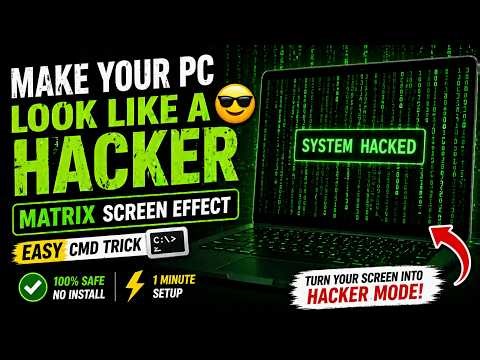 Matrix Screen Effect using CMD | Make Your PC Look Like a Hacker (Windows Trick)