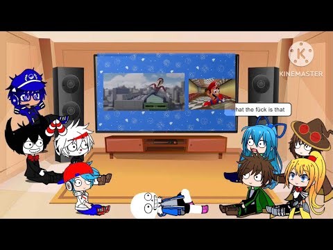 The GLITCH GANG reacts to Mario reacting to Nintendo Memes Part 4 (by SMG4)