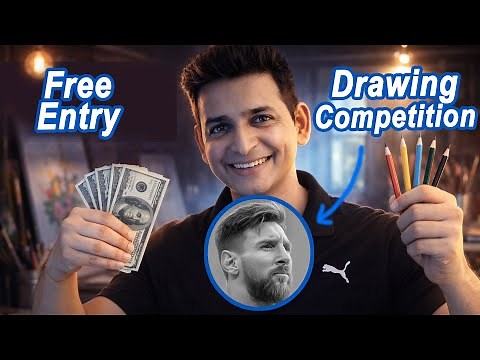🏆 Free !!🤩Art Competition | 🤑Cash Prizes | ⚽️ Lionel Messi ✍️ Drawing Competition | 🎨Art Competition
