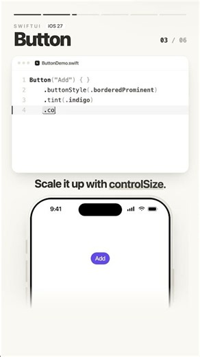SwiftUI Button in 30 seconds: 6 modifiers (iOS 27)