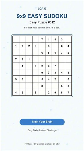 Easy Sudoku Challenge #012