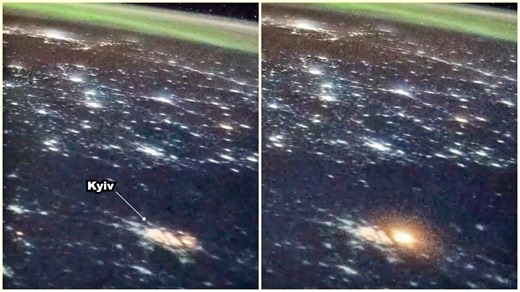 Astronaut captures Russian missile exploding over Ukraine's Kyiv from space