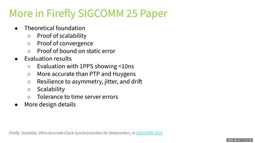 20250827-Firefly - Scalable- Ultra-Accurate Clock Synchronization for Datacenter