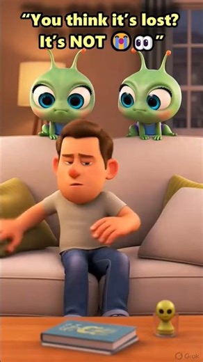 “Earth Experiment #208: The Sofa is a Black Hole for this... 👽📺🕳️” #relatable #alienhumor