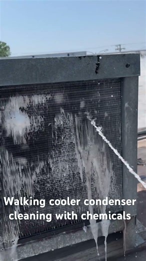 Cleaning condenser walking cooler outdoor