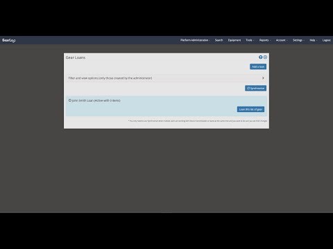 Tools: Equipment Loans