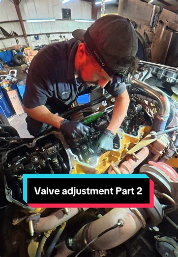 CAT overhead adjustment with Chris at Piedmont Diesel Repair in Lancaster, SC. Part 2 . . . #trucking #jakebrake #caterplillar #fyp #mechanic