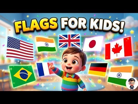 Country Flag Names for Kids 🌍 | Learn World Flags for Children