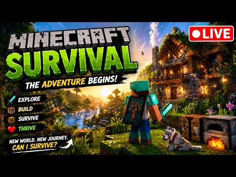 “Minecraft Survival Live 🔴 The Adventure Begins! 😱”