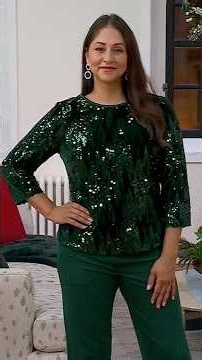 Easy Holiday Glam! Joan Rivers Velvet Sequin Top ✨ | QVC