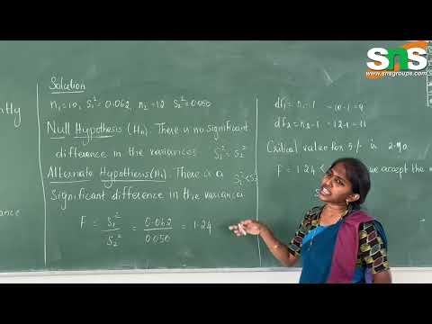 F- test | SFDA | SNS Institutions