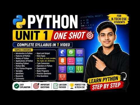 Python Unit 1 One Shot Revision | Complete Python Basics in One Video