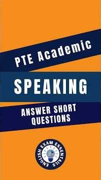 PTE Speaking: Answer Short Questions Exercise 1 (2026)