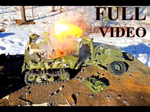 100 shots .22cal VS ARMORED Half-Track RC Moving Target DIY Shooting Gallery REAL DAMAGE 1/16 Combat