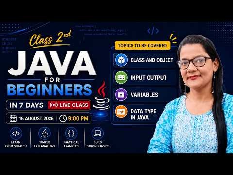 JAVA LIVE CLASS 2| JAVA IN 7 DAYS| JAVA for Beginners|Zeenat Mam