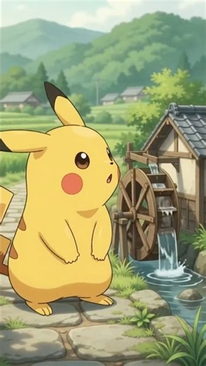 Pikachu Explores a Tiny Japanese Village ⚡🏡🌸 #Shorts