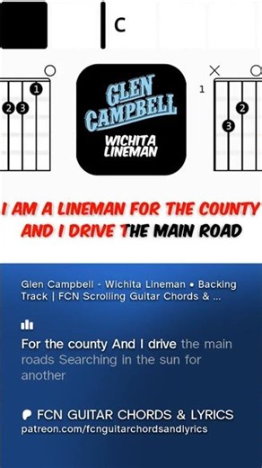 Glen Campbell - Wichita Lineman • Backing Track preview