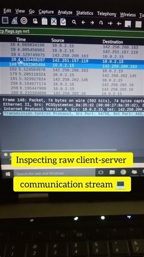 Day 3: Analyzing TCP 3-Way Handshake in Wireshark! 🛡️ #cybersecurity #shorts