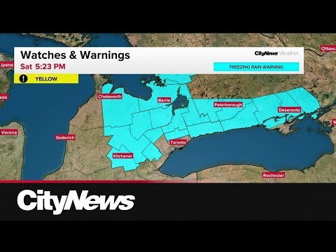 Freezing rain coming to the Greater Toronto Area Sunday