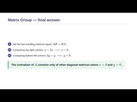 Algebra - Centralizer of an Element
