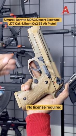 Umarex Beretta M9A3 Desert Blowback .177 Cal, 4.5mm Co2 BB Air Pistol #umarexairguns #m9a3 #bbgun