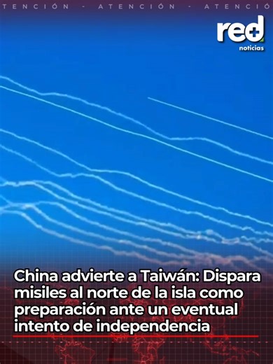 #MUNDO | China lanza una fuerte advertencia a Taiwán: Durante ejercicios militares disparan misiles al norte de la isla como preparación ante un eventual intento de independencia. #China #Taiwán #Alerta