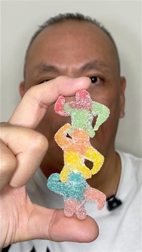 👂ASMR TROLLI SOUR BRITE GUMMY CANDY “ABOMINABLE SNOWMEN” (3 FLAVORS) EATING SOUNDS👂#shorts