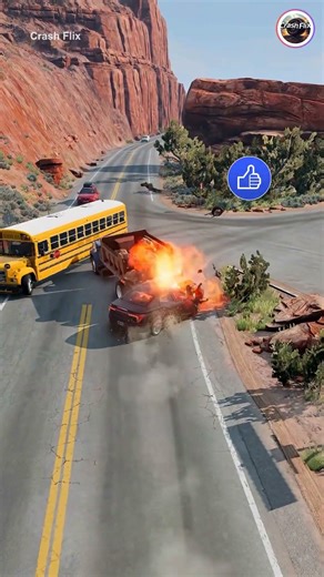 Realistic Highway Car Crashes🚗💥 #realisticcarcrashes #carcrashes #beamngdrive