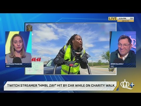 VIDEO: Twitch streamer hit by car while walking cross-country for charity