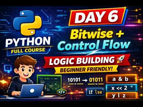 Python Data Science & AI Course Day 6 | Bitwise Operators in Python (AND, OR, XOR, NOT, Shift)