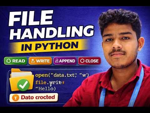 #pythonforbeginners File Handling inPython | Read Write Append File | Python for Beginners Lesson 15