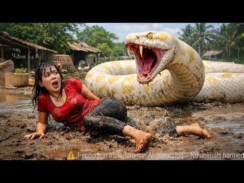 72 Hours of Terror 😱 Giant Python Attacks Girl in Swamp – Survival Fight Begins! | Quynh Ana Harvest