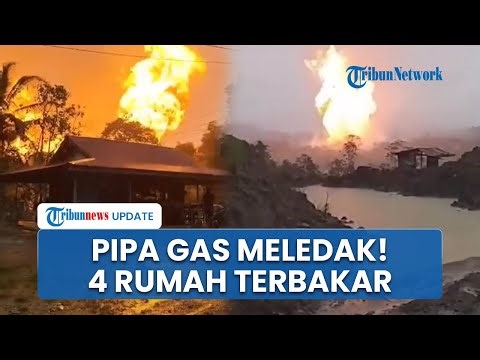 Semburan Api Ledakan Pipa Gas di Inhil Riau Capai 15 Meter: 4 Rumah Terbakar, Jalan Lintas Ditutup