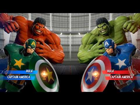 Red Hulk & Green Captain America VS Hulk & Captain America - Marvel vs Capcom Infinite