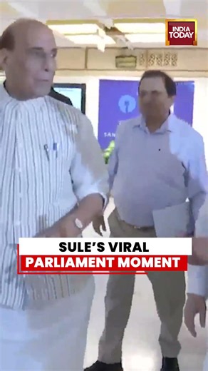 Supriya Sule’s Viral Parliament Moment After Touching Rajnath Singh’s Feet #bjp #rajnathsingh