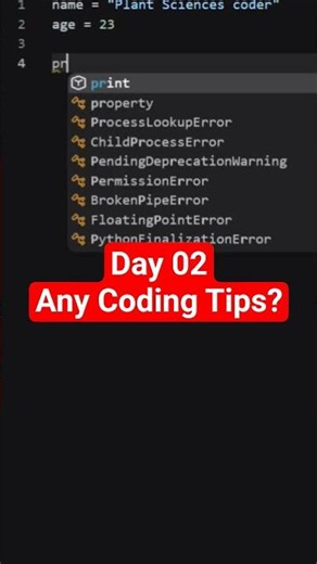 Day 02 of learning Python coding as a plant sciences student. # #pythonforeverybody #pythontricks