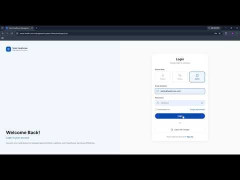 Smart Healthcare Management System | Full Stack MERN Project